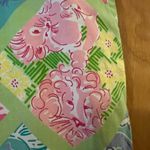 Lilly Pulitzer Pants Pink Blue Green Squares Animals Vintage White Label 6 FLAW Photo 1