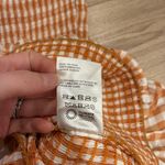 Reformation NWT  Gemini Smocked Gingham Orange Mini Dress Size S Photo 4