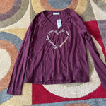 Gilly Hicks NWT Sydney Sleep Lounge Long Sleeve Top Graphic Tee Y2K Heart Large Photo 0