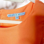 Antonio Melani Orange Laser Cut Floral Short Sleeve Blouse Size XS Photo 4