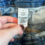 Aeropostale  vintage high rise shorty blue distressed jean shorts in size 4 Photo 3