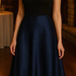 Nation Ltd  Los Angelos navy midi slip skirt size small Photo 0