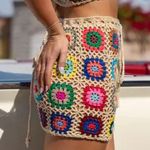 Cupshe x Jojo Crochet Granny Square Swim Cover Skirt Photo 1
