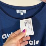 Piko  Women’s Blue Auburn War Eagle Y’all Gathered Tunic Top Medium NWT Photo 3