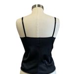 Hanes VTG 1980s Black Lace Camisole Whimsigoth Satin Slip Tank Size M Retro Y2K Goth Photo 2