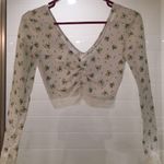 Urban Outfitters Gathered Front Floral Lace Crop Top Photo 2