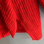 American Eagle Dreamspun Dolman Sleeve Red Knit Oversized Crewneck Sweater Photo 5