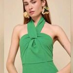 Lulus Mesmerizing Perfection Green Halter Neck Backless Maxi Dress Size S Photo 7