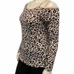 One Cold Shoulder Animal Print Leopard Long Sleeve Size M Photo 3