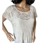 Anthropologie Lilka Bellflower Lace Dress with side slits & slip Size large Photo 5