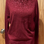 Juicy Couture  Red sequined mock neck sweater women’s M Photo 0