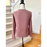 Vince Square Neck Mauve Pink Long Sleeve Knit Fitted Top Photo 3
