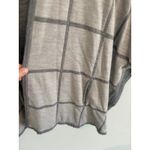 Athleta Windowpane Poncho Wrap Open Front Pockets Wool Blend Gray Photo 1