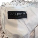 Lane Bryant White Floral Ruffle Mini Blouson-Sleeve Boatneck Lace Dress Size 14 Photo 7