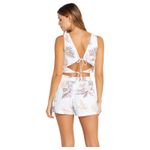 Volcom Coco Ho Tieback Cami Hawaiian Tropical Flower Floral Crop Top Small 4 6 Photo 3