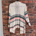 Eyeshadow  womens open front aztec boho western cardigan sweater cream M Photo 2