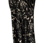 William B Dress Womens 4 Black White Floral Silk Sleeveless V Neck Made USA Photo 0