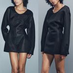 ZARA  black mesh organza thick long top / mini dress Photo 1