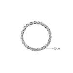 Boutique NEW Dainty Diamond Cut White Gold Plated‎ Silver Bendy Ring, Size 5 Photo 11