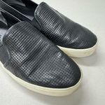 Vince Black Leather Laser Cut Slip On Sneakers Womens 7 Comfort Shoes Classic Photo 5
