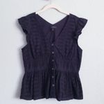 J.Crew Black Eyelet V-neck Sleeveless Cotton Top Photo 0