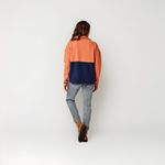 Carve Designs ‎ Rowayton Colorblock Cowl Women's Sweatshirt, Terracotta W. Navy M Photo 2
