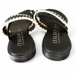 Italian Shoemakers  Elegant Black and Cream Sandals Photo 4