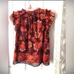 Old Navy New boho print blouse top, women size small, fall color, short sleeves Photo 5