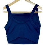 Aerie NEW Navy Blue Ribbed High Neck Sports Bra Tops Womens Size XL Extra Large Photo 1