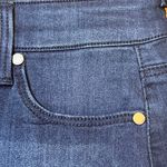 Liverpool  Size 4/27 Pencil Skirt Stretch Denim Medium Dark Wash Frayed Edge Photo 3