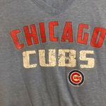 Chicago Cubs T Shirt Womens Medium Light Blue Touch By Alyssa Milano V Neck MLB Photo 1