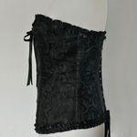 Black Satin Jacquard Lace Up Back Corset Size XL Photo 2