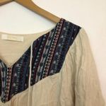 Urban Outfitters  ENTRO Cream Ivory Embroidered Tribal Boho Aztec Blouse Top S Photo 1