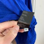 Pilcro Anthropologie  babydoll textured top cropped long sleeve royal blue sz MP Photo 1