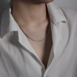 925 Silver Plated Link Chain Necklace for Men Women,Punk Hip Hop Necklace Photo 3