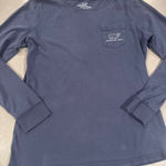Vineyard Vines  Women's xs Long Sleeve Pocket T-Shirt Whale‎ Logo Blue Photo 0