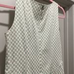 Fossil Green & Cream Checkered Sleeveless A-Line Fitted Above Knee Dress - XS Photo 9