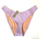 J.Crew Textured Curved Waist Cheeky Bikini Bottom in Pastel Purple Size L New Photo 2