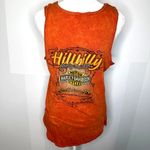 Harley Davidson Large Burnt Orange Graphic Round Hem Women's Tank Top Biker Photo 3