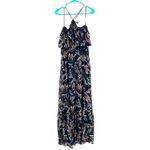Lulus NWT  size small blue floral maxi dress tiered strappy halter‎ like top Photo 1