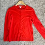 J.Crew Classic Cotton Caryn Cardigan Tomato Red Button Down Sweater NWOT Medium Photo 7