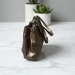 Coach Metallic Bronze Leather Buckle Shoulder Bag Satchel Handbag Purse Photo 6