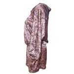 LONDON MILANO PARIS Paisley Silk Blend V Neck Dolman Sleeve Smocked Waist Mini Purple Size 2 Photo 4