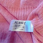ALANIZ ruffled asymmetric pullover sweater, lightweight, pink, size M Pink Size M Photo 8