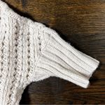 EXPRESS  Cream Wool Blend Loose Knit 3/4 Sleeve Open Front Cardigan Sweater Photo 3