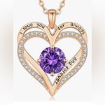 Louisa Secret Love Heart Rose Gold/Purple Gemstone 925 Sterling Silver NEW Purple Photo 3