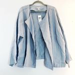 Eileen Fisher  Jacket Heavy Organic Linen Double Breasted Coat in Dawn Sz 2X NWT Photo 3