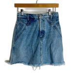 AGOLDE  Women's Recall Light Wash Cut Off High Rise Denim Jean Mini Skirt size 25 Photo 0