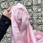 Betsy and Adam Vintage 80s Bubblegum Pink Drop Waist Puff Sleeve Ruffle Prom Dress Photo 2