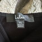 Women’s Black Ribbed Lulu’s Dress Crisscrossed Chest With Side Slit ￼ Size XL Photo 1